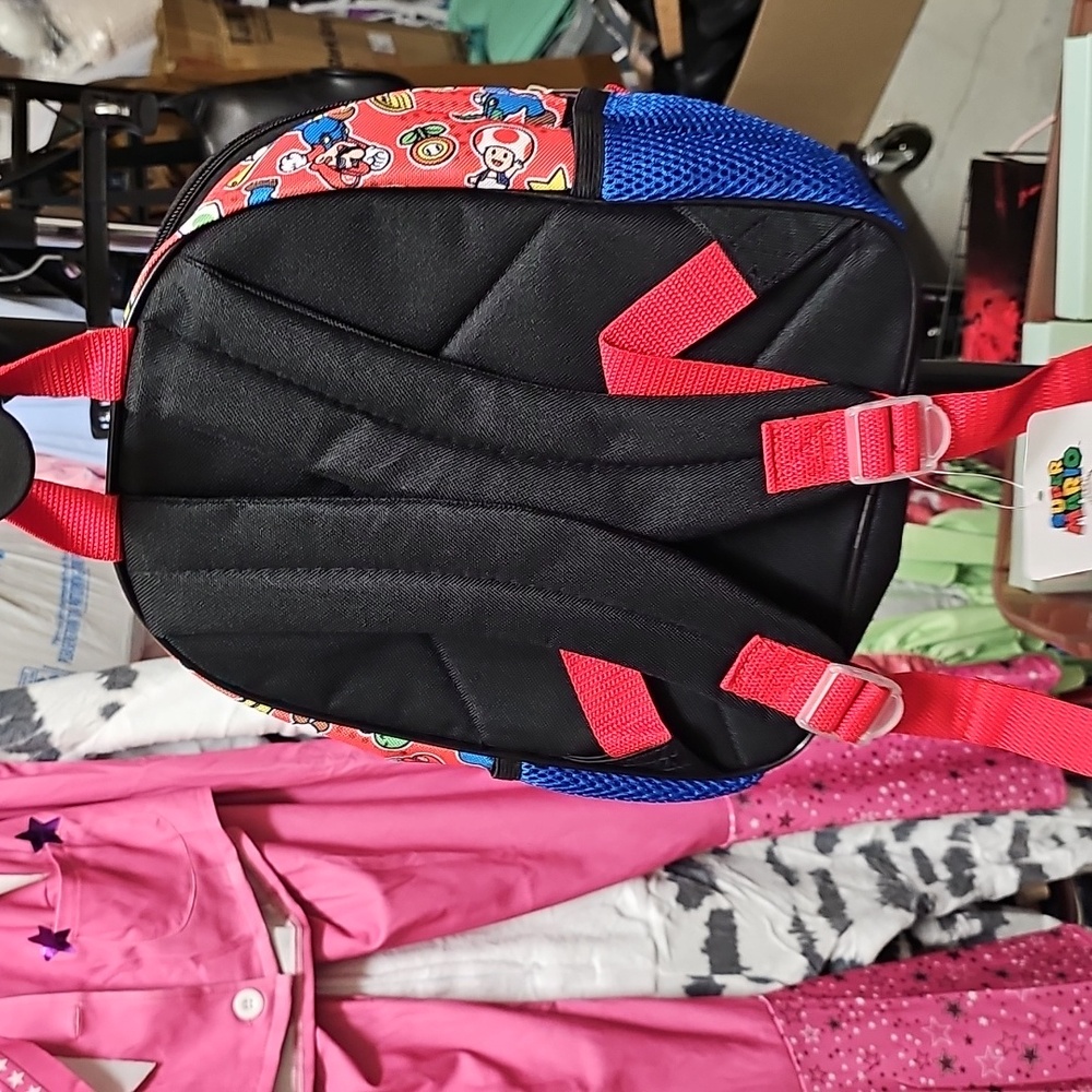 Nwt Nintendo Mario Kids Backpack - Red and Blue - Picture 4 of 4